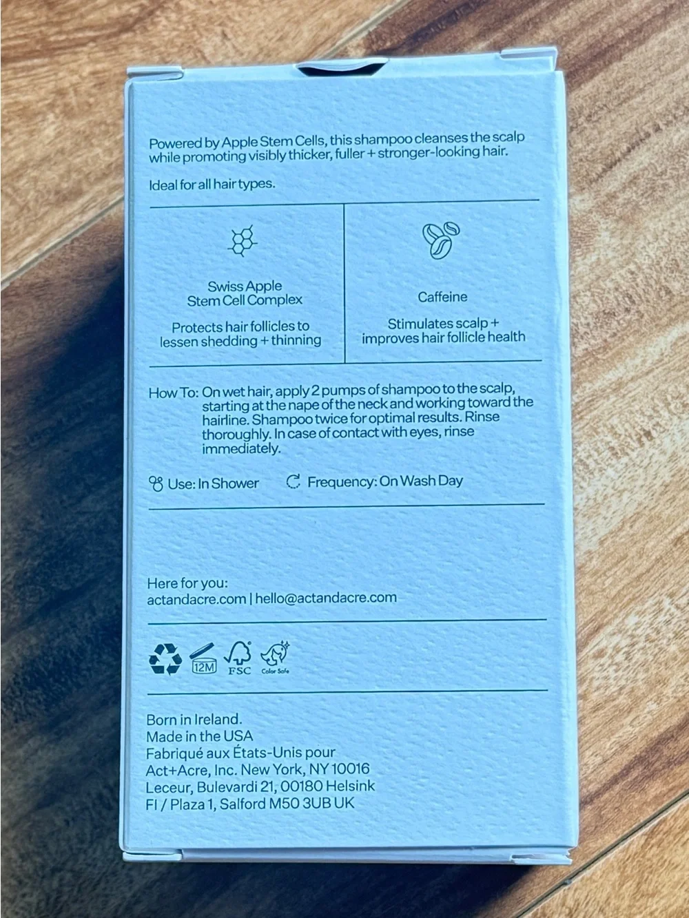 NEW Act+Acre Plant Based Stem Cell Shampoo 10 oz | Thickening & Scalp Care